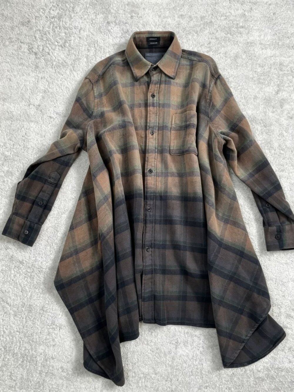 R13 NWOT Draped Front Plaid Flannel Button-Up Shirt L